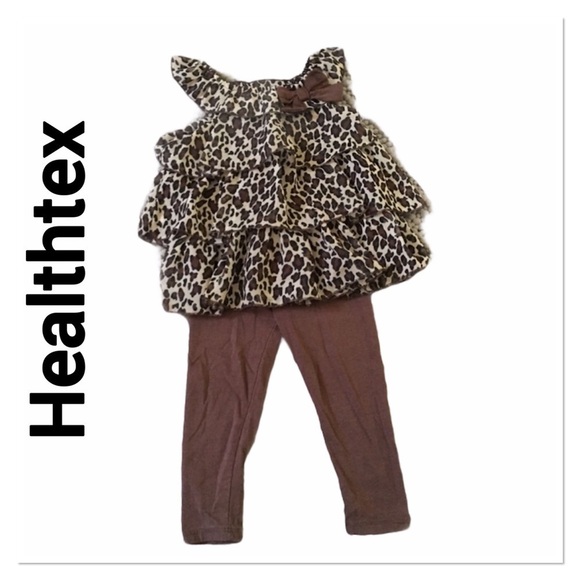 healthtex Other - HEALTHTEX Girl’s Leopard Ruffle Top Set 24 months